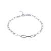 Minimalist Paperclip Chain Bracelet Women Sterling Gold White Plated Geometric Design Lightweight Fashion