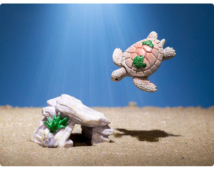 Resin Miniature Landscape Emulation Diving Helmet Turtle Decoration Aquarium