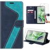 Case - E.F.CONNECTION - For Xiaomi Redmi Note 12 5G - Leather Effect Protection - 2 Tempered Glass - Card Holder
