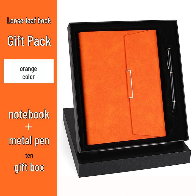 A5 Three-fold Notebook with Loose-leaf Sheets, Magnetic Closure, and Custom Gift Box - Business Diary with Personalized Designs