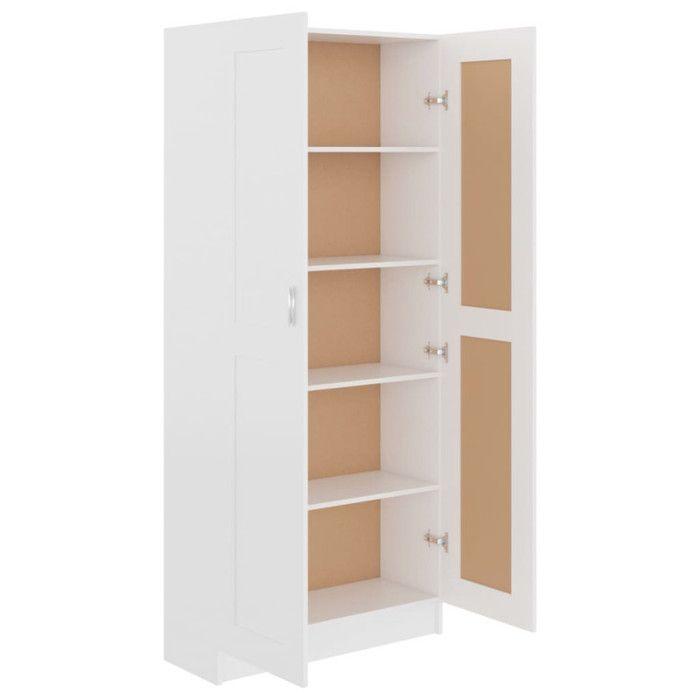 VidaXL Bookcase, Storage Unit with Compartment, Book Cabinet Living Room Interior, White Wood 802732