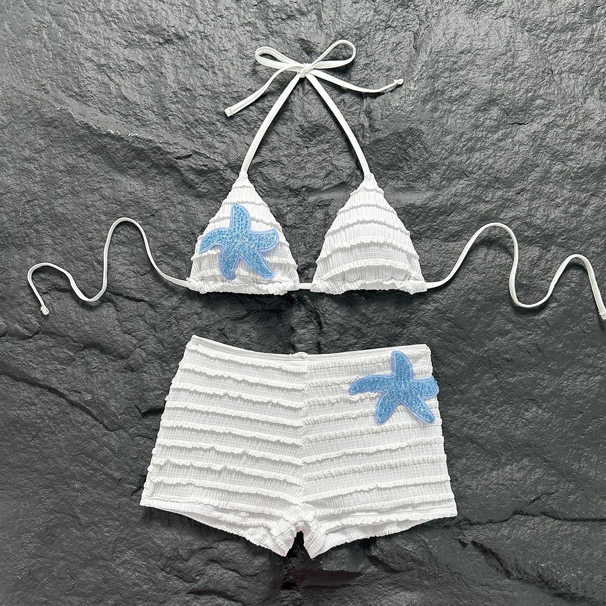 European and American Sexy Stars Beach Vacation Split Boxers Swimsuit Bikini 2026 S