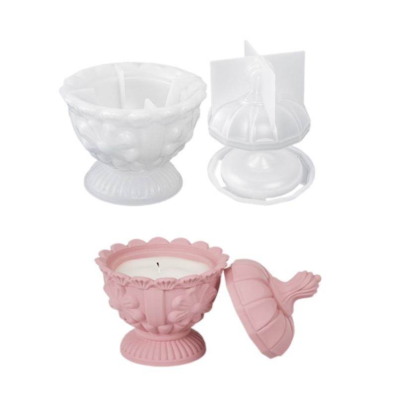 

Candle Jar Silicone Mold DIYs Concrete Cement Candle Cup Making Mould Jewelry Box Plaster Epoxy Resin Molds Home Decors 1