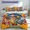3pcs Custom Name Paw Patrol Bedding Set,Includes 1 Duvet Cover and 2 Pillowcases,All-season Bedroom Decor
