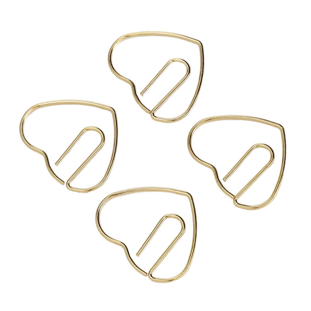 100 db Szív alakú Gemkapocs Vas Dekoratív Gemkapocs Készlet Átlátszó Dobozzal Iskolai Háztartási Használatra