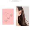S925 Sterlingsilber Asymmetrische Stern Diamant Ohrstecker mit Kette für Damen - Mori Stil