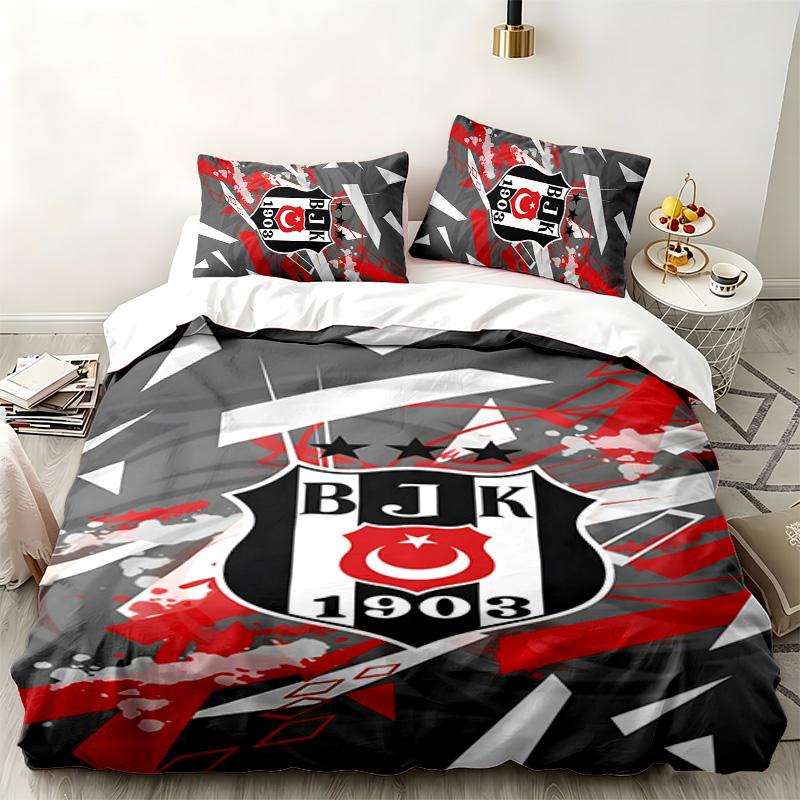 Besiktas JK 3-teiliges Set Perfekt für das Schlafzimmer Gemütliches Bettwäsche-Set enthält einen Bettbezug und zwei Kissenbezüge Ideales Geburtstags- oder Weihnachtsgeschenk