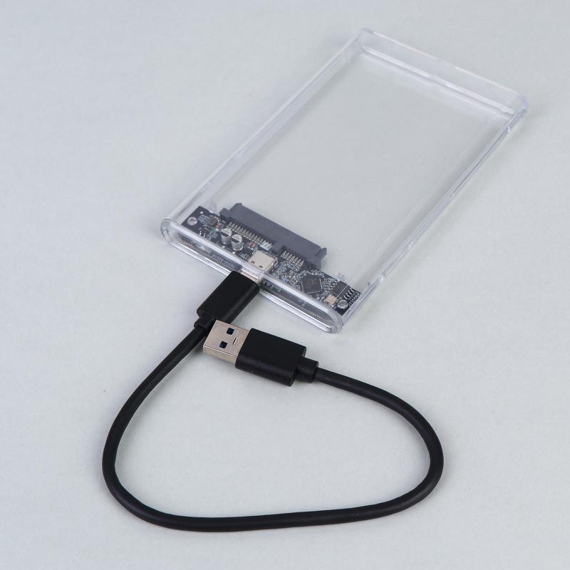 Usb Type C 2.5 Inch External Storage Case Sata To Usb 5Gbps Hdd Ssd Case Transparent Hard Drive Enclosure Support For Pc Laptops