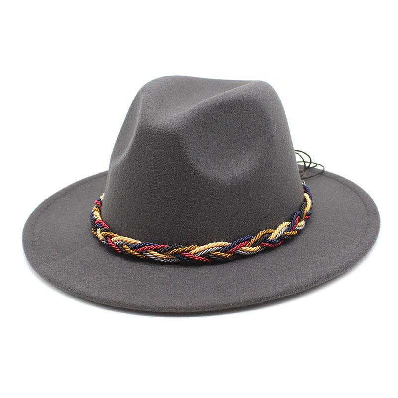 Women'S Simple Wool Top Hat Black Trend Versatile Men'S Jazz Hat Felt Hat