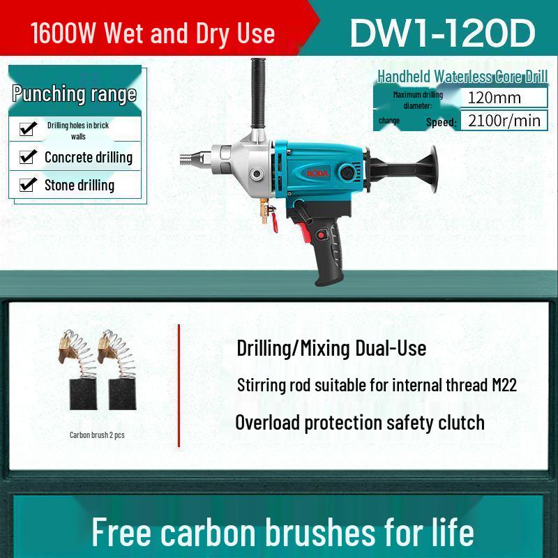 

Boda High-Power Brushless Water Drill 178 with Stand - Ultra-Light Concrete Drilling Machine for Air Conditioning Installations.