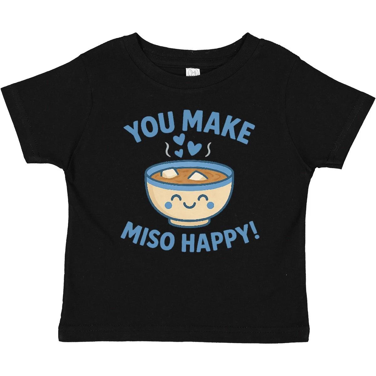 Inktastic You Make Miso Happy Cute Kawaii Soup Pun Baby T-Shirt Funny Bib Infant 150