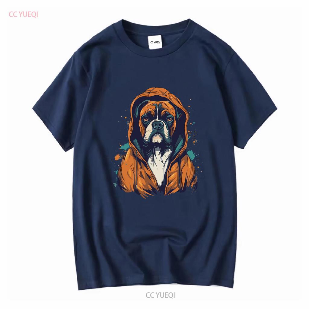 Boxer T Shirt Dog Cool Animal Owner Mom Dad Long or Short Sleeves Vintage Washed Breathable Casual Graphic Comfortable Stylish