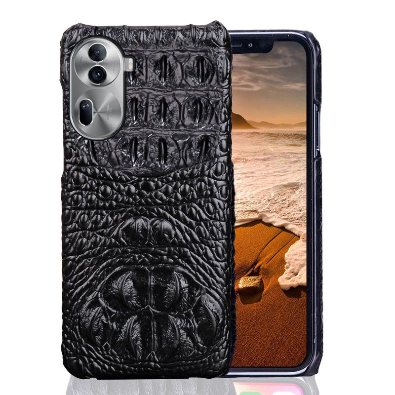OPPO Reno10PRO Skull Cowhide Leather Cover: Genuine Leather Half Package Protective Case for Reno10 & Reno10Pro+ Phones.