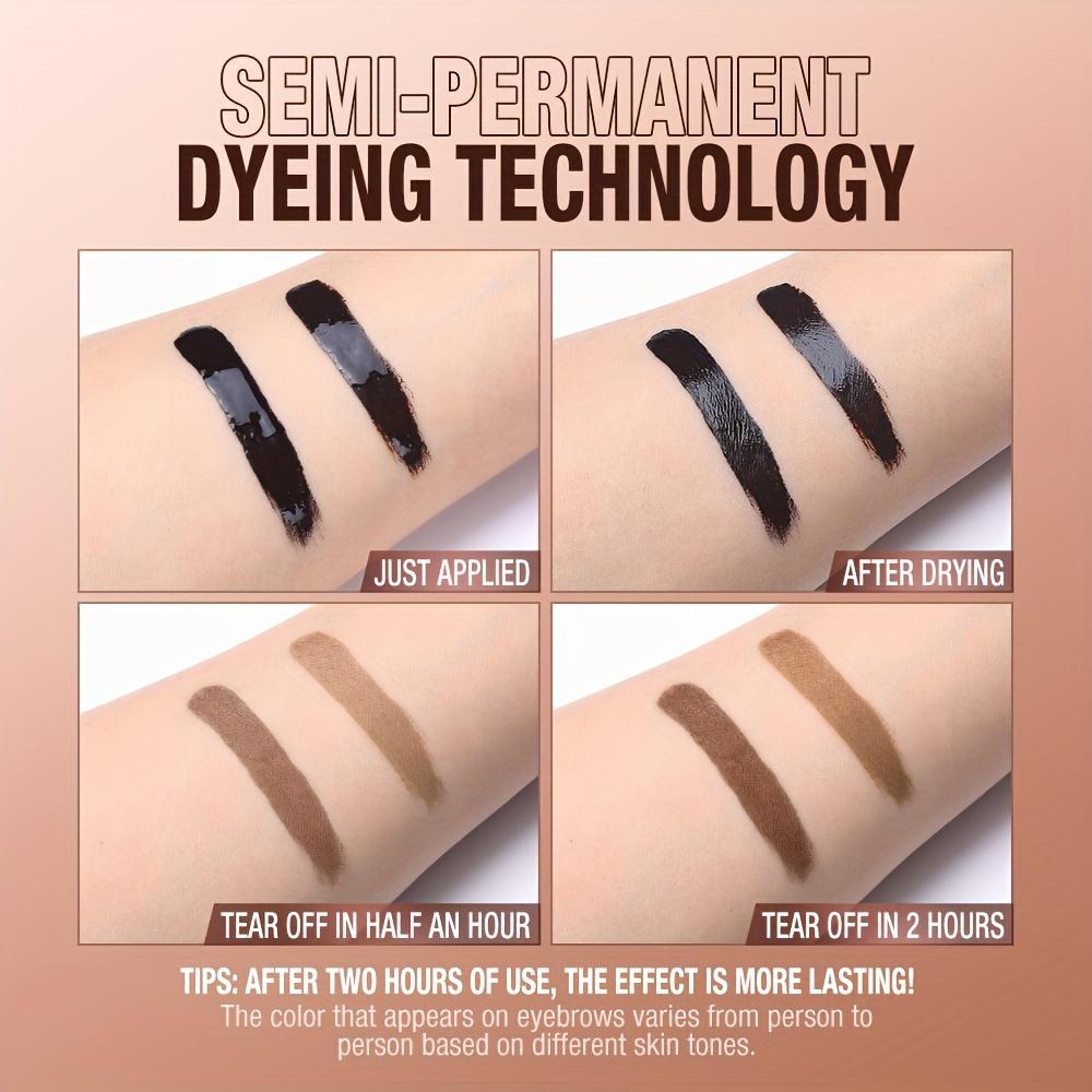Teinte en gel pour sourcils pelable, semi-permanente et imperméable, gel pour sourcils résistant au transfert, sourcils plus fournis et définis avec des outils d'application faciles