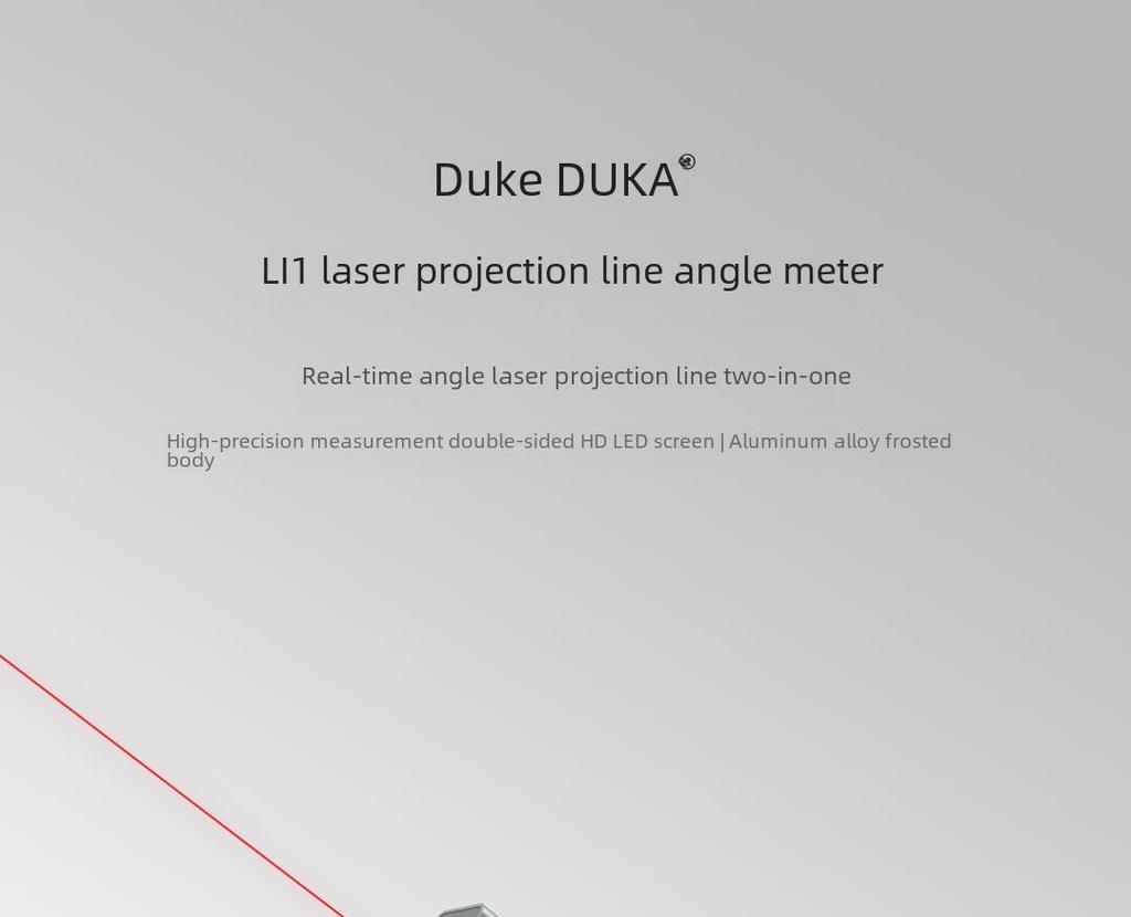 Duke LI1 Handheld High-Precision Laser Line Projector with LED Screen Angle Ruler