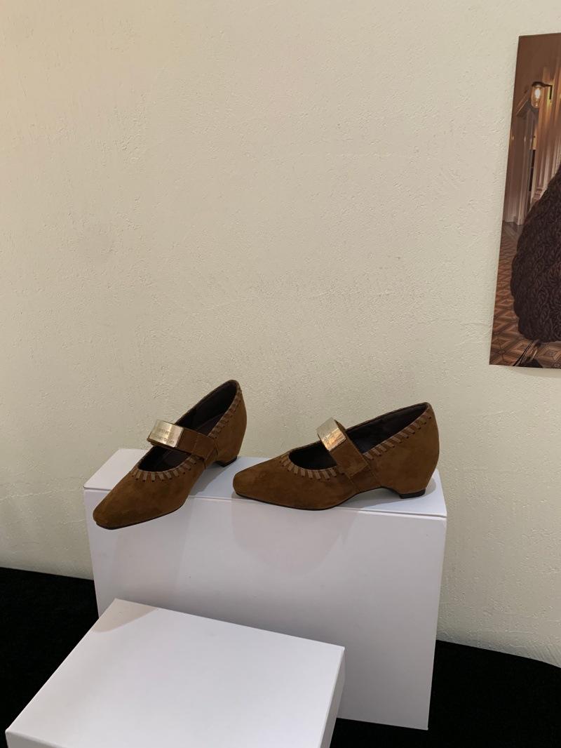 

2025 осень ретро тканый замшевый квадратный носок слово с легким вырезом нежный вечерний ветер толстый каблук Мэри Джейн туфли-лодочки женские 39 светло-коричневого