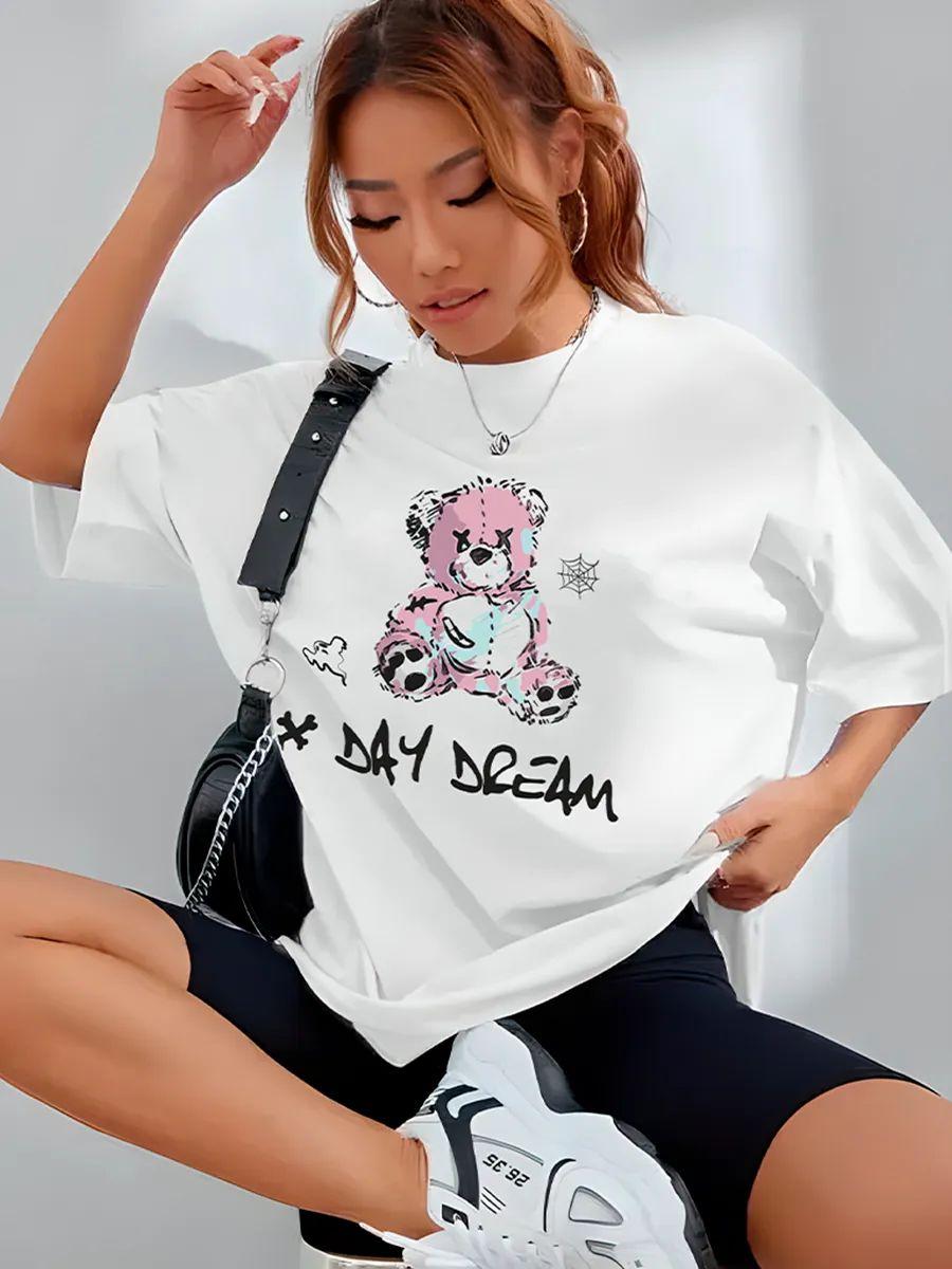 Яркая оверсайз футболка с принтом 4XL