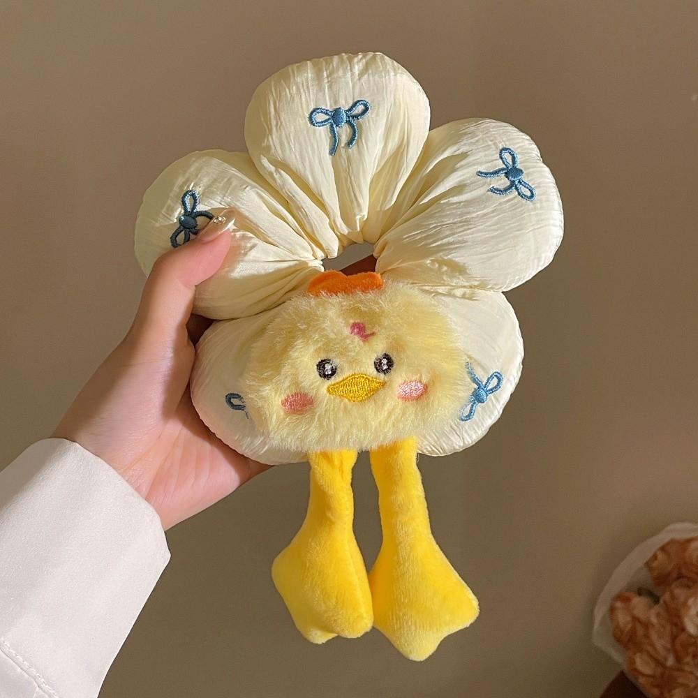 Cute Cotton Filled Scrunchies Cloth Plaid Flower Hair Ring Creative Bun Rubber Bands  Travel