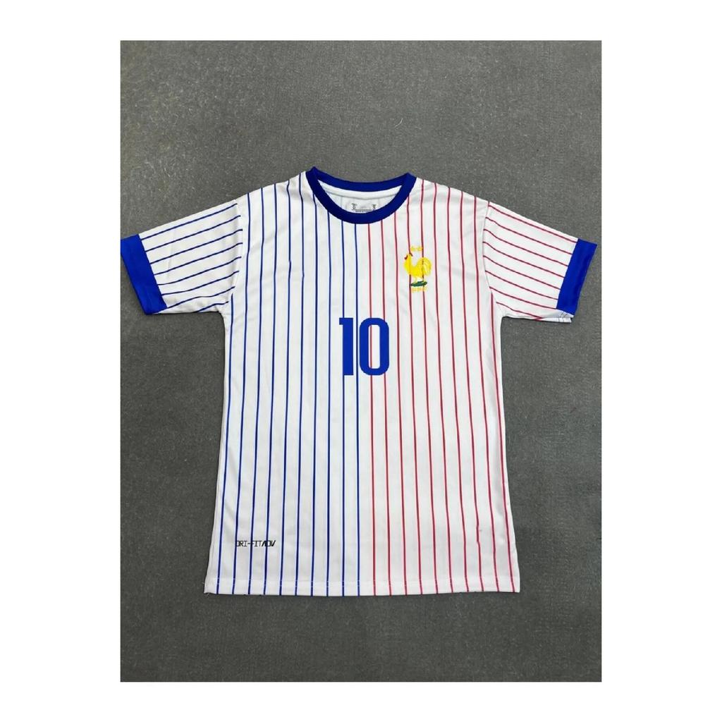 France World Cup Mbappe White Stripes Unisex Adult Football Jersey Sat07