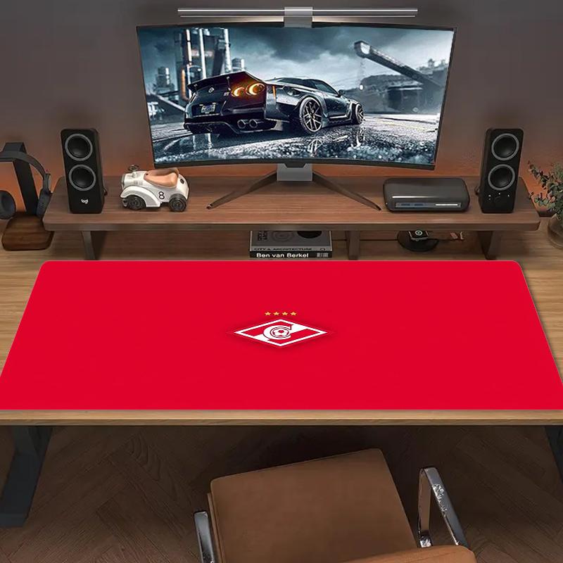 Spartak Moscow Football Club Mouse Pad Large Gaming Table Cushion Nonslip Laptop Tablet Big Mousepad Xxl Mat Mini Pc Playmat With Lock Edge