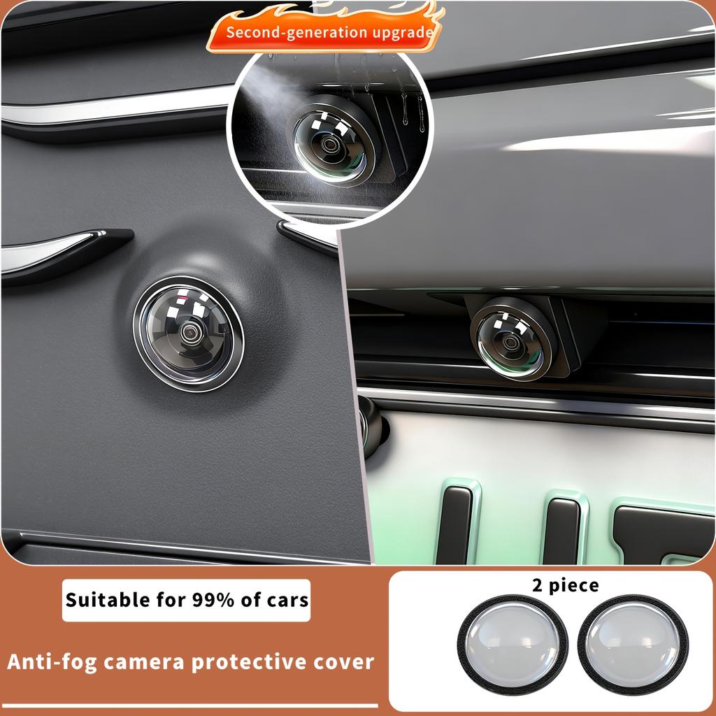 2pcs Car 360-Degree Panoramic Imaging System Front and Rear Camera Protective Cover, Made of High-Definition Transparent Film,  Rain, Gravel, Rocks
