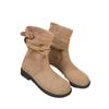 Versatile Retro Simple And Thin Low-Heeled Martin Boots Women'S Buckle Locomotive Knight Boots