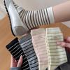 Spring and Summer Children's Lightweight and Breathable Fine Striped Socks - Mid-Calf Socks - Light-Colored Striped Socks
