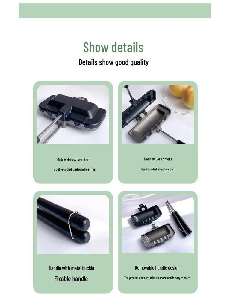 Aluminum Alloy Non-Stick Double-Sided Sandwich and Cake Grill Pan for Outdoor Use