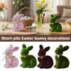 Easter Flocking Simulation Moss Stereoscopic Simulation Bunny Holiday Decoration Apply to Gardening Home Ornament
