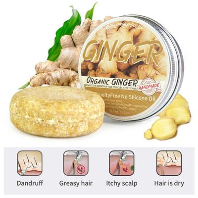 Ginger Handmade Hair Growth Shampoo Soap Cold Processed Soap Hair Shampoo Bar 100% Pure Plant Hair Shampoos Hair Care