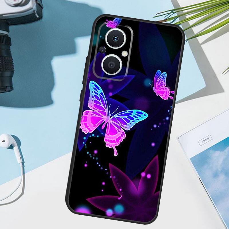 Black Beautiful Butterfly Cover For OPPO Reno 13 F 10 11 12 14 Pro 11F 12F 14F 7 8 Lite OPPO Find X9 X8 X5 X6 Pro Case