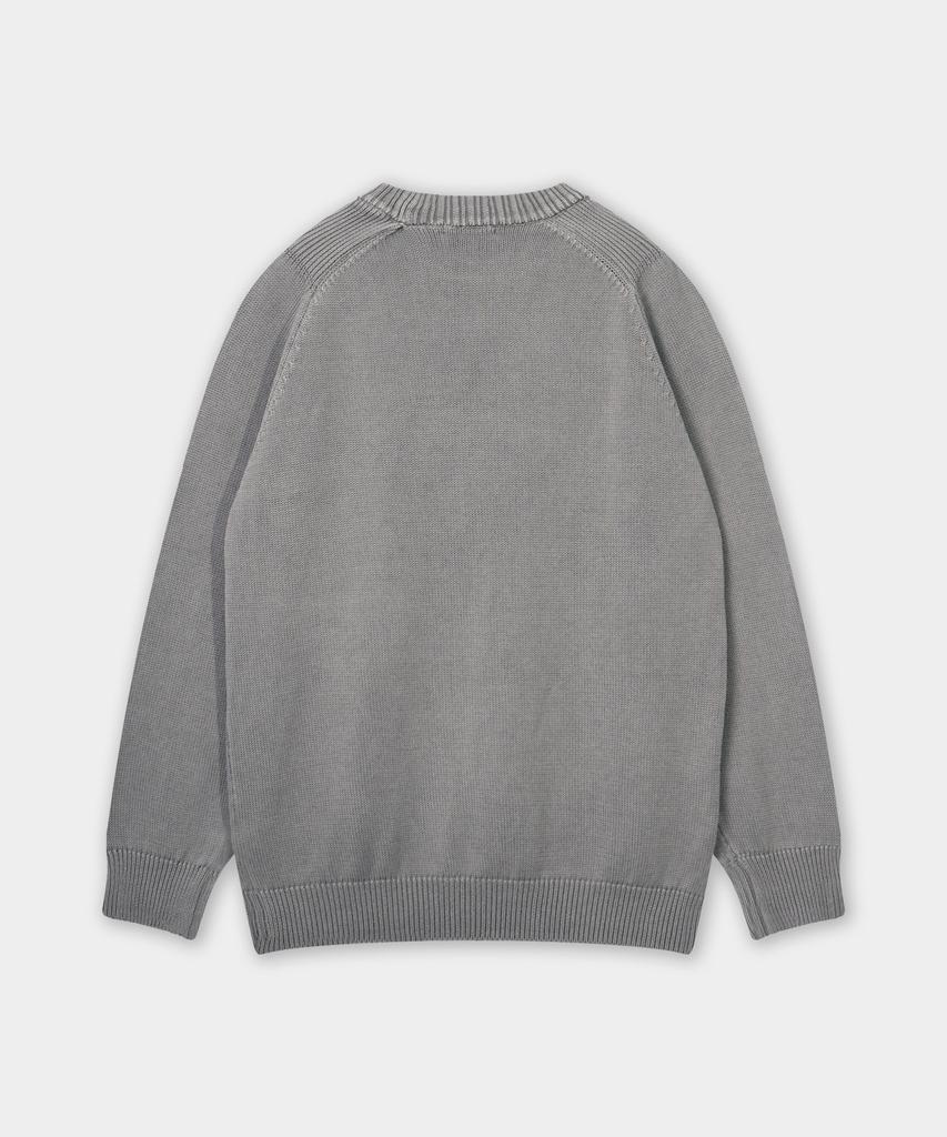 BIRBANTE Garment-Dyed Washable Round Knit - Grey