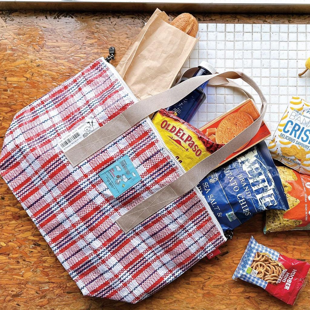 Rootote 8580 SNOOPY Tarpaulin Material Leicht Großes Fassungsvermögen Faltbare Tragetasche IP Fass Erdnüsse-9F (04 Prüfen)