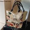 2025 Damen Cartoon Canvas Tragetasche - Schultertasche mit großer Kapazität für Pendler oder Schule