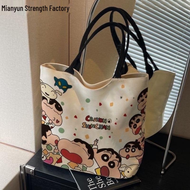 2025 Damen Cartoon Canvas Tragetasche - Schultertasche mit großer Kapazität für Pendler oder Schule