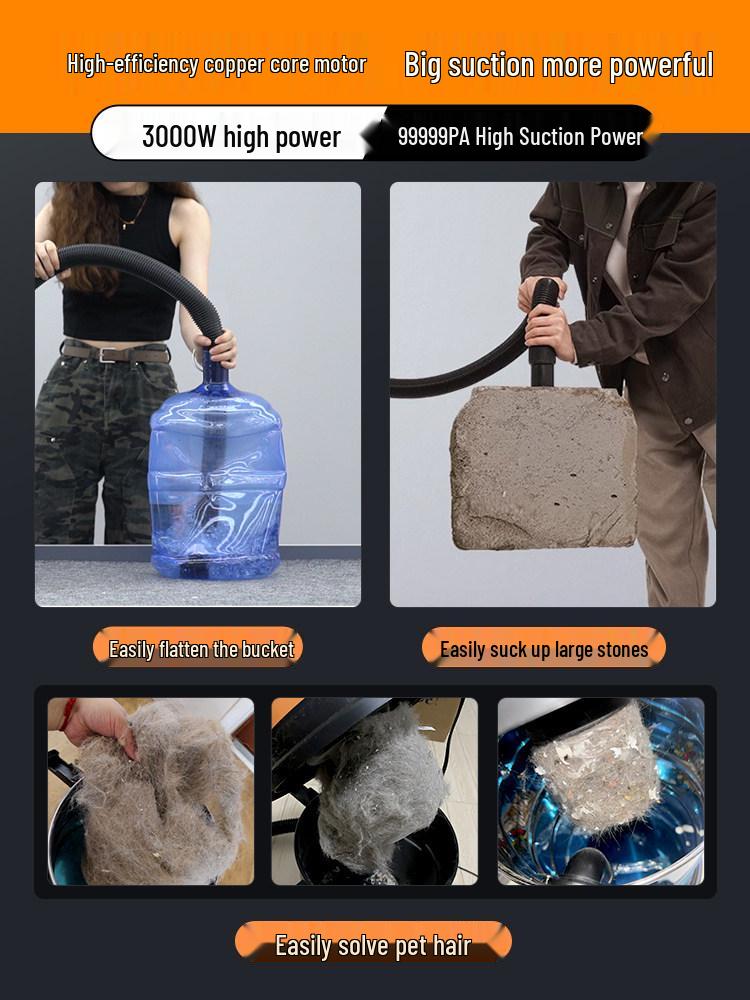 High-Power Industrial Vacuum Cleaner for Home, Car, and Small-Scale Cleaning