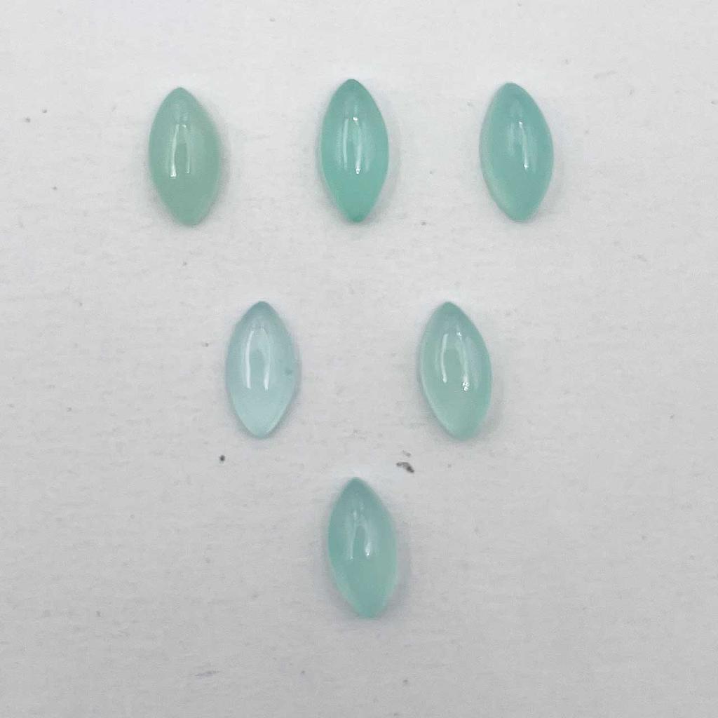 Natural Aqua Chalcedony Marquise Cabochon Loose Gemstone Lot 21 Pcs 6*11-6*12 MM 49 CT For Jewelry Making