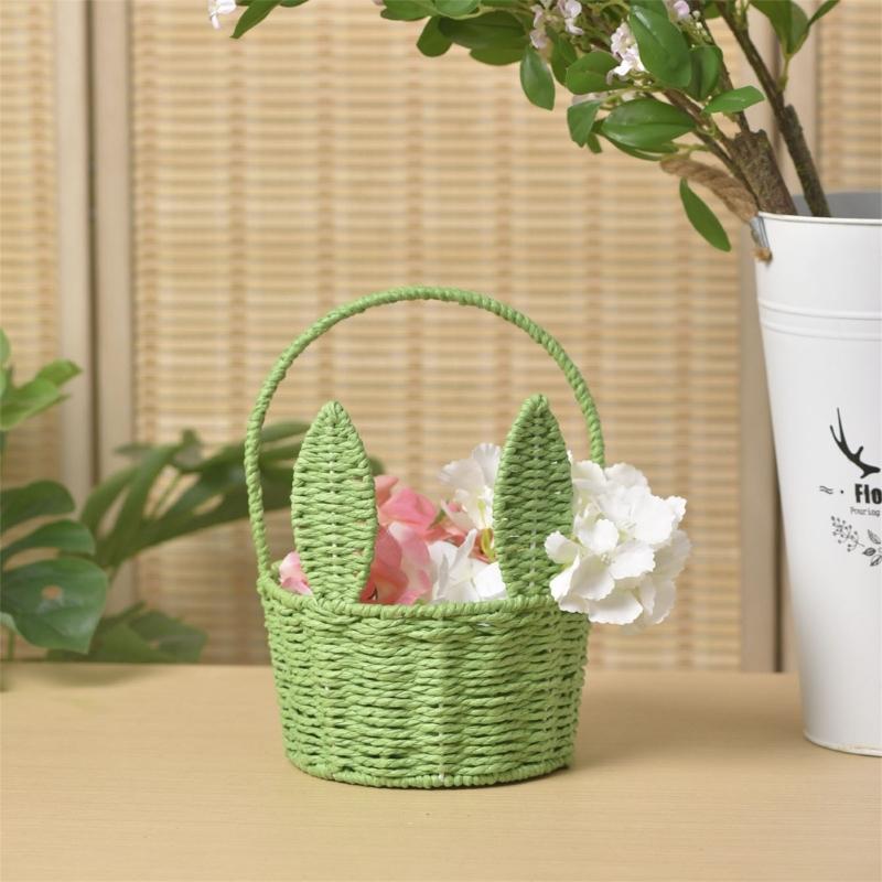 Unique Designs Lovely Rabbit Ears Handwoven Basket in  for Decorative and Practical Use Home Decoration Daily Use