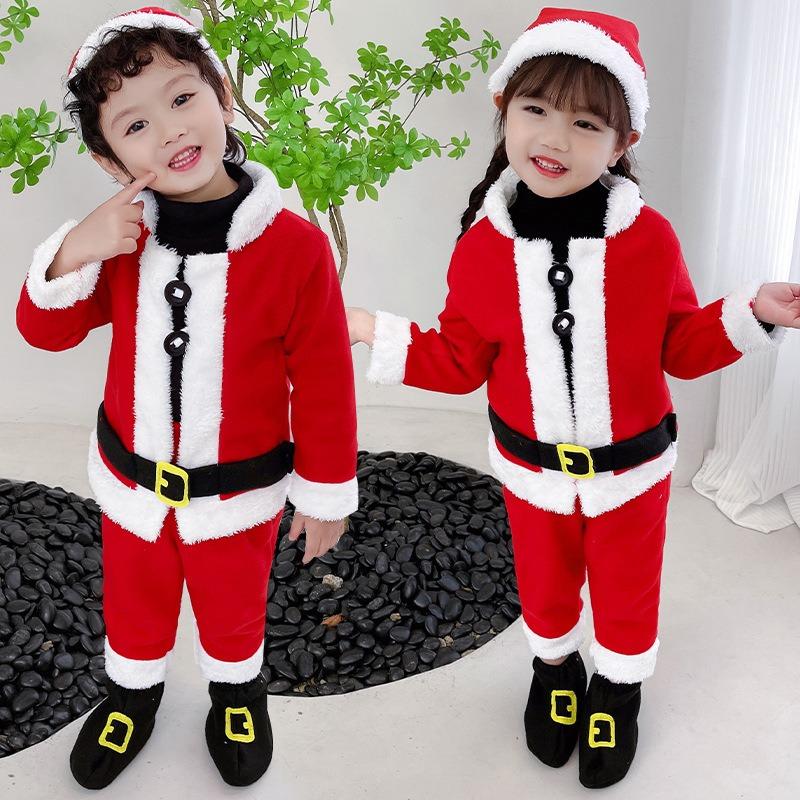 Christmas Children's Suit Red Boys and Girls New Performance Clothes Baby Photo Clothing Santa Claus Clothing
