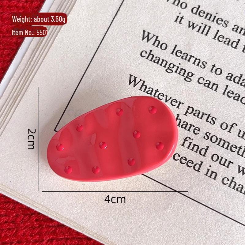 "Polka Dot Duckbill Clip: Simple, Versatile, Cute Hair Accessory for Bangs"