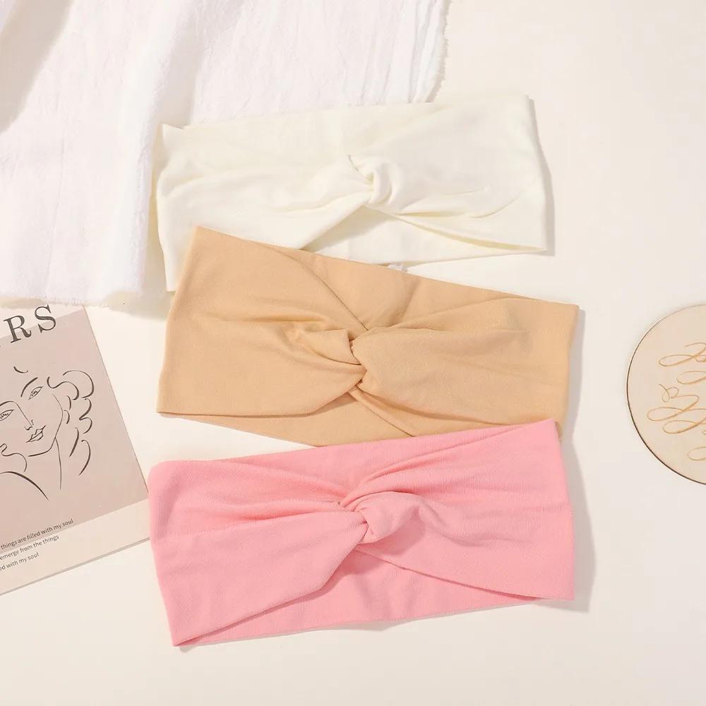 3Pcs/Lot Casual Solid Color Yoga Headband for Women Super Elasticity Man's Sports Fitness Anti Sweat Headscarf Hairband Set