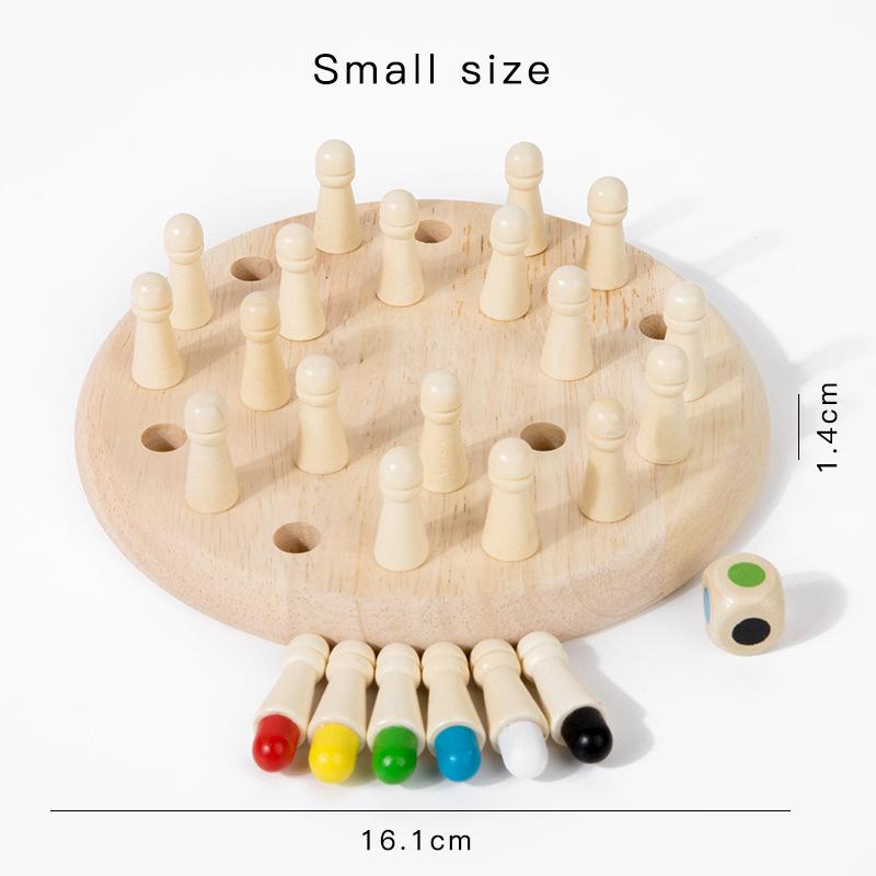 Wooden Color Memory Chessboard: Parent-Child Tabletop Game for Concentration and Puzzle Thinking