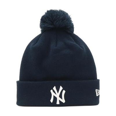 New Era MLB ONSPOTZ Exclusive NY Navy Free Pom Pom Rib Cuff Knit Cap with Pom New York Yankees Poms,