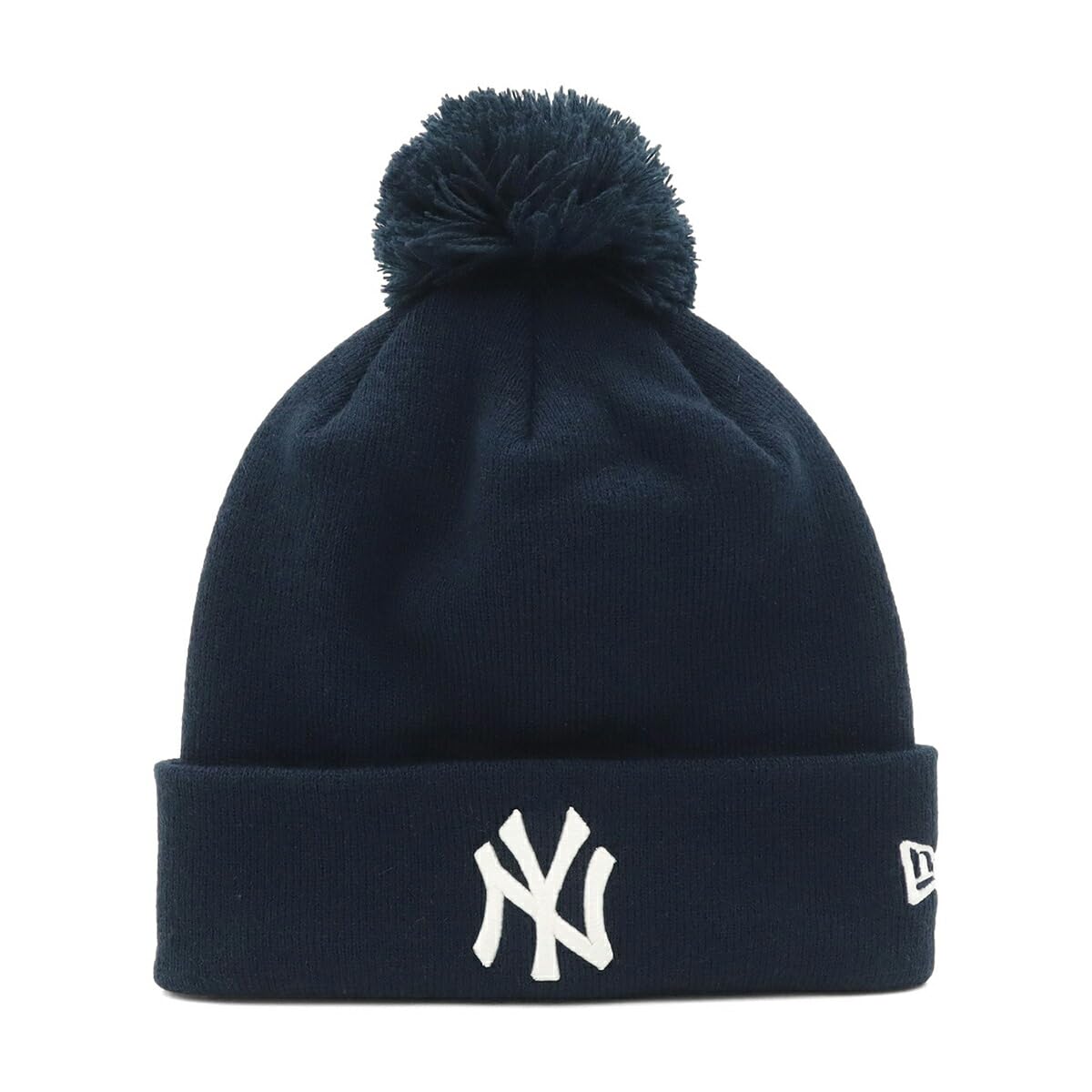 

New Era MLB ONSPOTZ Exclusive NY Navy Free Pom Pom Rib Cuff Knit Cap with Pom New York Yankees Poms,
