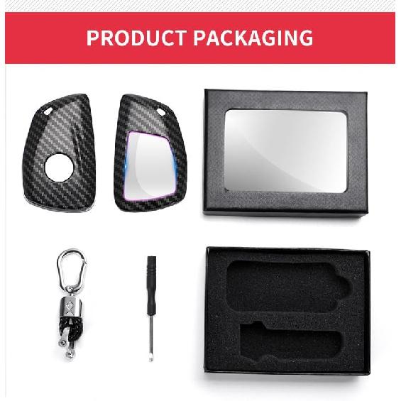 for Chevy for GMC Key Fob Cover, ABS Carbon Fiber Pattern Key Case for 2021 2022 2023 2024 for Chevy Suburban Tahoe Silverado 1500 2500 3500 Colorado