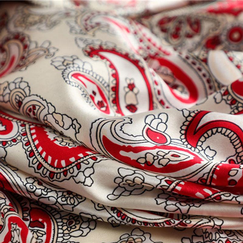 Nová luxusní dámská šála Čtyři roční období 90x90cm Čtvercový hedvábný šátek Paisley potisk Opalovací šál Populární bandany Dekorace