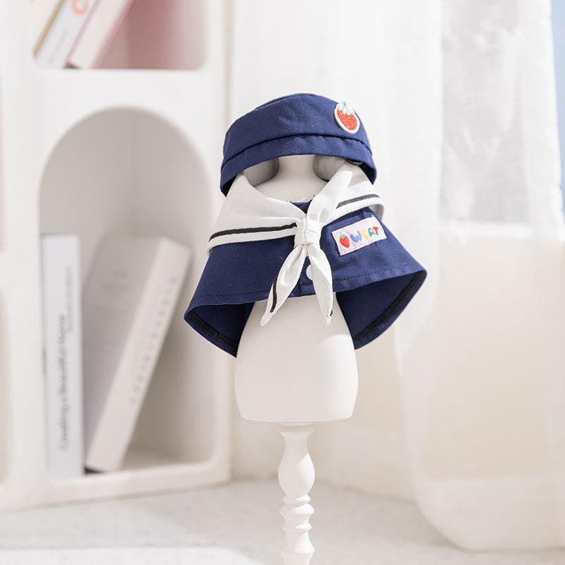 British Style Navy Collar Cape Pet Clothes For Cats And Small Medium Dogs