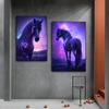 Black And White Wild Horse Wild Animal Prints Poster Canvas Painting Modern Wall Art Picture Living Room Bedroom Home Decoration