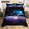 Galaxy Theme Blue Purple Design Duvet Cover Full Size For Girls Boys Teens Kids Gifts Starry Dream Sky Bedding Set Room Decor
