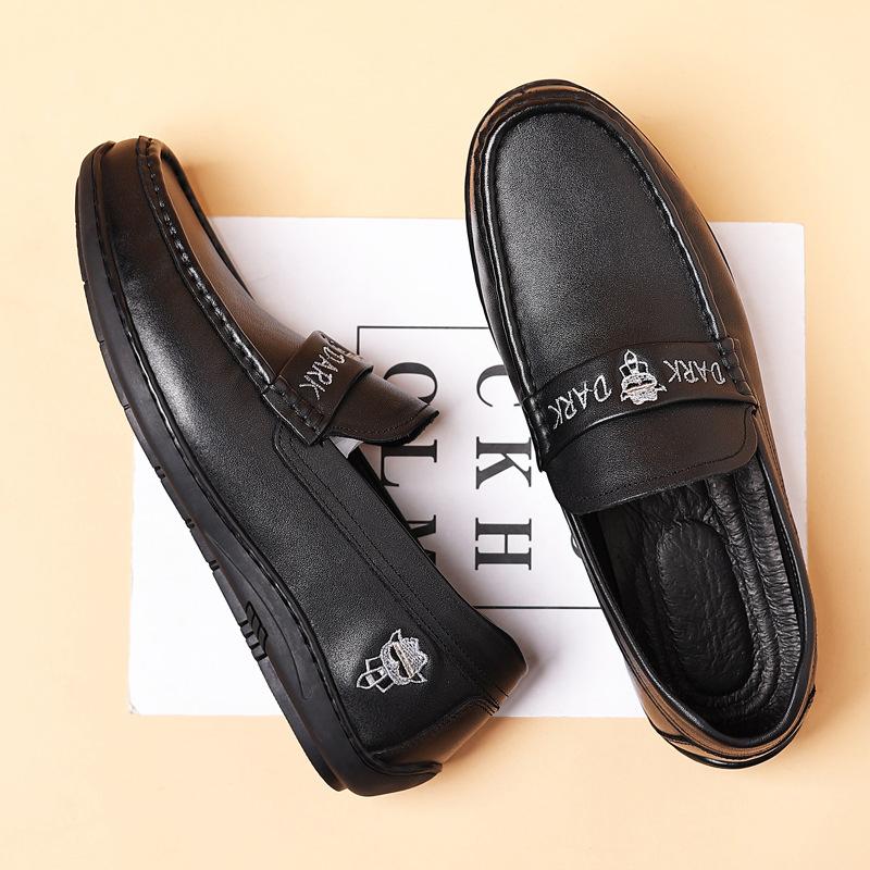New Men's Doudou Shoes Leather Men's Casual Leather Shoes Fashion Dad Gloping Men's Shoes